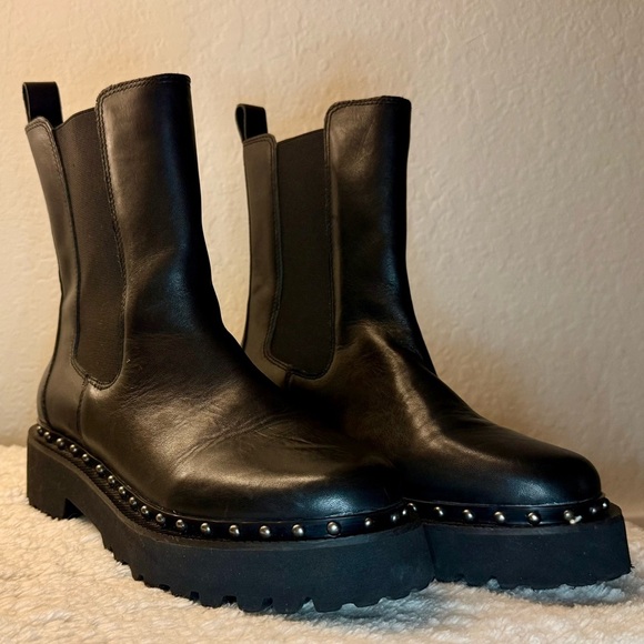 Vince Camuto Black Studded Ankle Booties - Picture 7 of 14